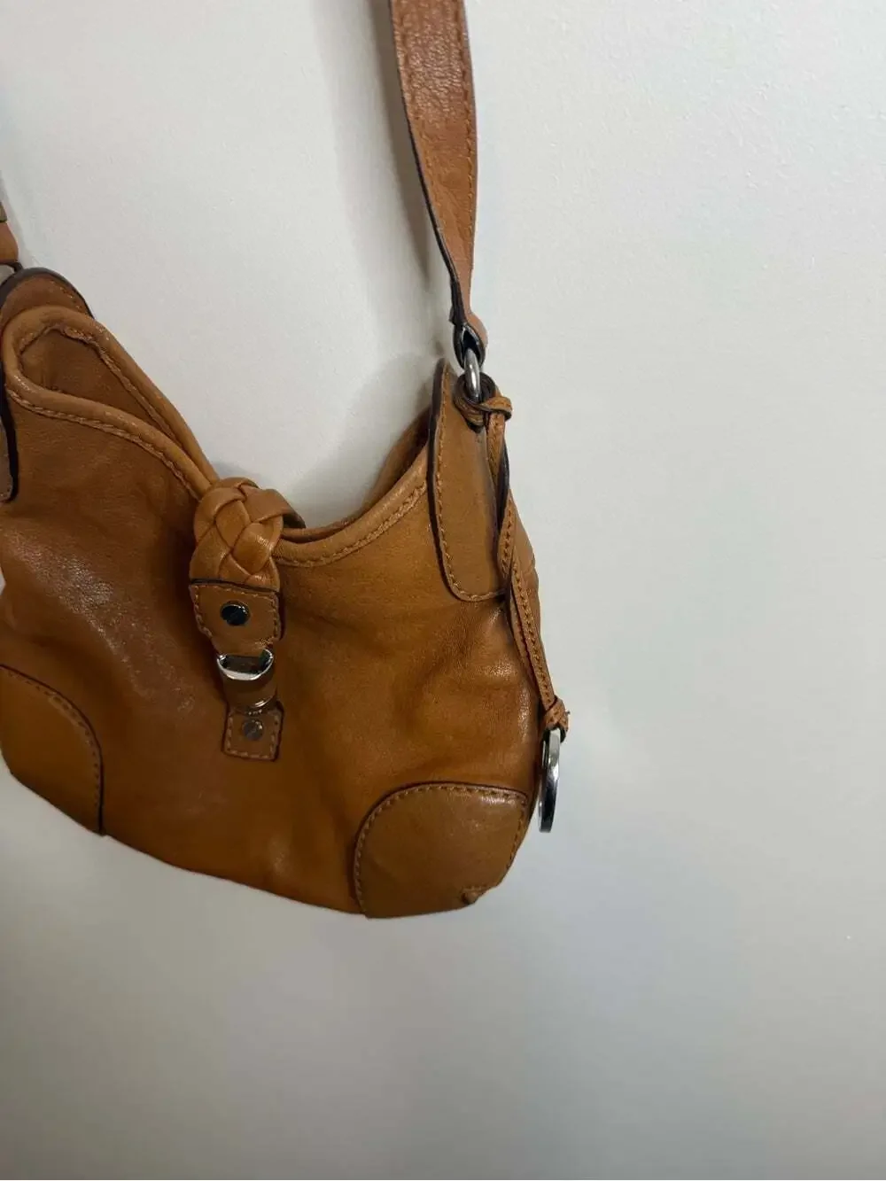 Michael Kors Tan Leather Shoulder Bag crossbody western brown